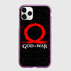 Чехол iPhone 11 Pro матовый GOD OF WAR КРАТОС ЛОГО, цвет: 3D-фиолетовый
