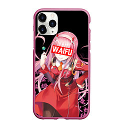 Чехол iPhone 11 Pro матовый 02, ZERO TWO, DARLING IN THE FRANXX, цвет: 3D-малиновый