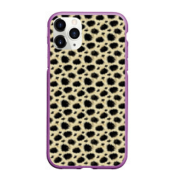 Чехол iPhone 11 Pro матовый Шкура Леопарда Leopard, цвет: 3D-фиолетовый