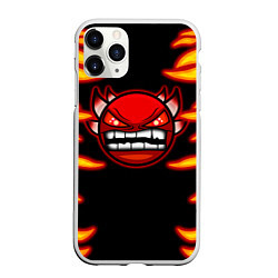 Чехол iPhone 11 Pro матовый Geometry Dash: Smiley Demon, цвет: 3D-белый
