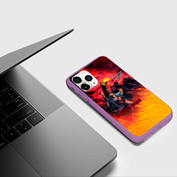 Чехол iPhone 11 Pro матовый Крещение огнём - Ария, цвет: 3D-фиолетовый — фото 2