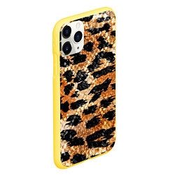Чехол iPhone 11 Pro матовый Шкура тигра символ года 2022, цвет: 3D-желтый — фото 2