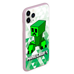 Чехол iPhone 11 Pro матовый Minecraft Creeper ползучий камикадзе, цвет: 3D-розовый — фото 2