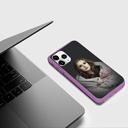 Чехол iPhone 11 Pro матовый Фото Адель, цвет: 3D-фиолетовый — фото 2