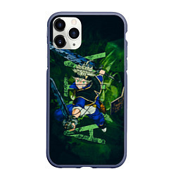 Чехол iPhone 11 Pro матовый Аста Черный клевер Black clover, цвет: 3D-серый