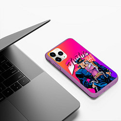 Чехол iPhone 11 Pro матовый JOJO BIZARRE ADVENTURE ДЖО ДЖО ГРАДИЕНТ, цвет: 3D-фиолетовый — фото 2