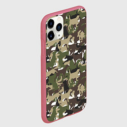 Чехол iPhone 11 Pro матовый Камуфляж из Собак Camouflage, цвет: 3D-малиновый — фото 2