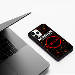 Чехол iPhone 11 Pro матовый NISSAN - Брызги, цвет: 3D-черный — фото 2