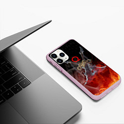 Чехол iPhone 11 Pro матовый МЕЧИ КРАТОСА, БОГ ВОЙНЫ, цвет: 3D-розовый — фото 2