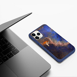 Чехол iPhone 11 Pro матовый Cosmic animal, цвет: 3D-тёмно-синий — фото 2