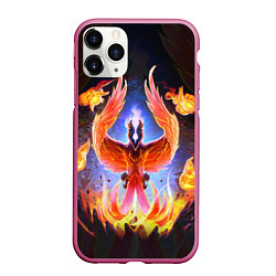 Чехол iPhone 11 Pro матовый DOTA 2 ФЕНИКС, цвет: 3D-малиновый