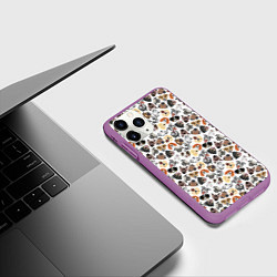 Чехол iPhone 11 Pro матовый Разные Породы собаки, цвет: 3D-фиолетовый — фото 2