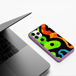 Чехол iPhone 11 Pro матовый Пятнистая Абстракция, цвет: 3D-фиолетовый — фото 2