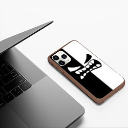 Чехол iPhone 11 Pro матовый Geometry Dash: White x Black, цвет: 3D-коричневый — фото 2