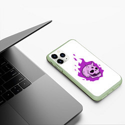 Чехол iPhone 11 Pro матовый Череп Scary Demon парный, цвет: 3D-салатовый — фото 2