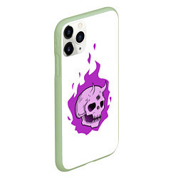 Чехол iPhone 11 Pro матовый Череп Scary Demon парный, цвет: 3D-салатовый — фото 2