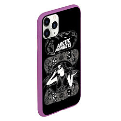 Чехол iPhone 11 Pro матовый Arctic monkeys Art, цвет: 3D-фиолетовый — фото 2