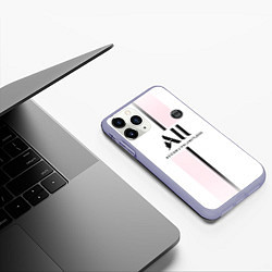 Чехол iPhone 11 Pro матовый Messi 30 PSG Pink Theme, цвет: 3D-светло-сиреневый — фото 2