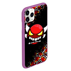 Чехол iPhone 11 Pro матовый GEOMETRY DASH PATTERN DEMON, цвет: 3D-фиолетовый — фото 2