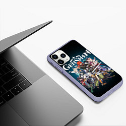 Чехол iPhone 11 Pro матовый GENSHIN IMPACT HEROES SPACE, цвет: 3D-светло-сиреневый — фото 2