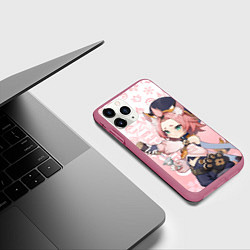 Чехол iPhone 11 Pro матовый GENSHIN IMPACT, ДИОНА ГЕНШИН ИМПАКТ, цвет: 3D-малиновый — фото 2