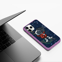 Чехол iPhone 11 Pro матовый КОСМИЧЕСКАЯ МУЗЫКА SPACE MUSIC, цвет: 3D-фиолетовый — фото 2