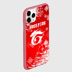 Чехол iPhone 11 Pro матовый Free Fire - Новогодний, цвет: 3D-малиновый — фото 2