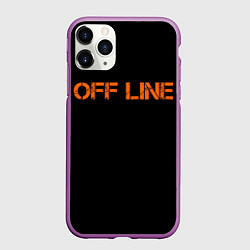 Чехол iPhone 11 Pro матовый Офлайнoffline, цвет: 3D-фиолетовый