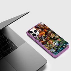 Чехол iPhone 11 Pro матовый HEROES DOTA 2 ПЕРСОНАЖИ ДОТА 2, цвет: 3D-фиолетовый — фото 2
