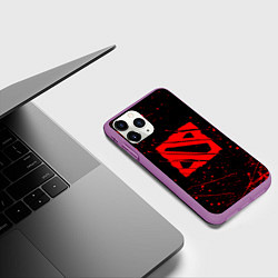 Чехол iPhone 11 Pro матовый DOTA 2 БРЫЗГИ КРАСОК, КРОВЬ, цвет: 3D-фиолетовый — фото 2