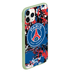 Чехол iPhone 11 Pro матовый PSG БРЫЗГИ КРАСОК СПОРТ, цвет: 3D-салатовый — фото 2