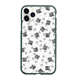 Чехол iPhone 11 Pro матовый PATTERN QR CODE, цвет: 3D-темно-зеленый