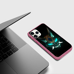Чехол iPhone 11 Pro матовый МАСКА СЯО, GENSHIN IMPACT, СИМВОЛЫ, цвет: 3D-малиновый — фото 2