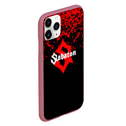 Чехол iPhone 11 Pro матовый Sabaton красные брызги, цвет: 3D-малиновый — фото 2