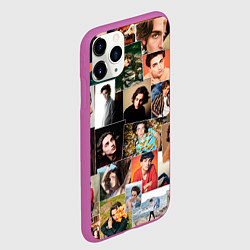 Чехол iPhone 11 Pro матовый Тимоти цветной коллаж, цвет: 3D-фиолетовый — фото 2