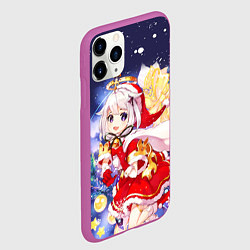 Чехол iPhone 11 Pro матовый ПАЙМОН ГЕНШИН ИМПАКТ НОВОГОДНИЙ 2022, цвет: 3D-фиолетовый — фото 2