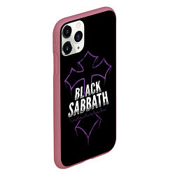 Чехол iPhone 11 Pro матовый Black Sabbat Cross, цвет: 3D-малиновый — фото 2