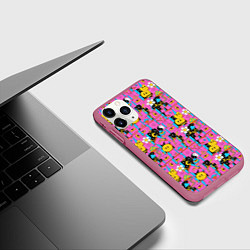 Чехол iPhone 11 Pro матовый Психоделика Инь-Янь, цвет: 3D-малиновый — фото 2