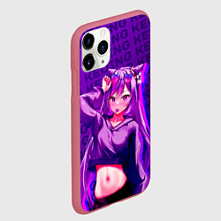 Чехол iPhone 11 Pro матовый Кэ Цин Keqing, Genshin Impact Геншин импакт, цвет: 3D-малиновый — фото 2