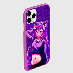Чехол iPhone 11 Pro матовый Кэ Цин Keqing, Genshin Impact Геншин импакт, цвет: 3D-фиолетовый — фото 2