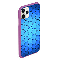 Чехол iPhone 11 Pro матовый Неоновые 3D ПЛИТЫ, цвет: 3D-фиолетовый — фото 2
