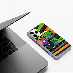 Чехол iPhone 11 Pro матовый Компания Brawl Stars, цвет: 3D-светло-сиреневый — фото 2