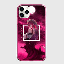 Чехол iPhone 11 Pro матовый Розария Rosaria, Genshin Impact Геншин импакт, цвет: 3D-малиновый