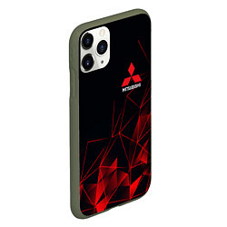 Чехол iPhone 11 Pro матовый MITSUBISHI GEOMETRY RED SPORT JAPAN, цвет: 3D-темно-зеленый — фото 2