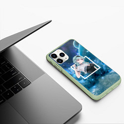 Чехол iPhone 11 Pro матовый Эола Eula, Genshin Impact Геншин импакт, цвет: 3D-салатовый — фото 2