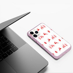 Чехол iPhone 11 Pro матовый Новогодняя атрибутика, цвет: 3D-розовый — фото 2