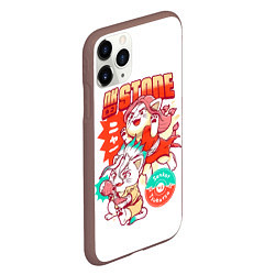 Чехол iPhone 11 Pro матовый Котятки Сенку и Цукаса Dr Stone, цвет: 3D-коричневый — фото 2