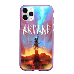 Чехол iPhone 11 Pro матовый JINX ARCANE LOL LEAGUE OF LEGENDS, цвет: 3D-фиолетовый