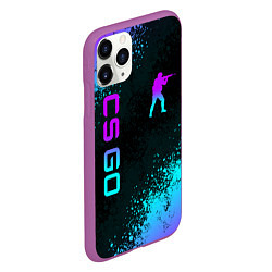 Чехол iPhone 11 Pro матовый CS GO NEON SYMBOL STYLE SKIN КС ГО НЕОН, цвет: 3D-фиолетовый — фото 2