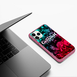 Чехол iPhone 11 Pro матовый GENSHIN IMPACT NEON HEROES ГЕНШИН ИМПАКТ НЕОН ГЕРО, цвет: 3D-малиновый — фото 2